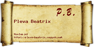Pleva Beatrix névjegykártya